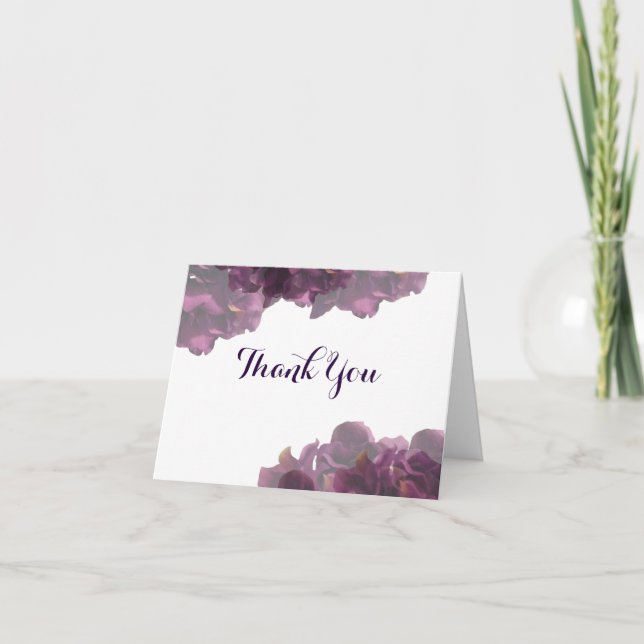 Purple Floral Gracias Notas (Anverso)