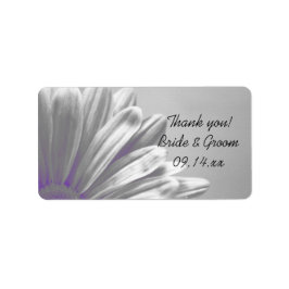 Purple Floral Highlights Boda Gracias Etiquetas