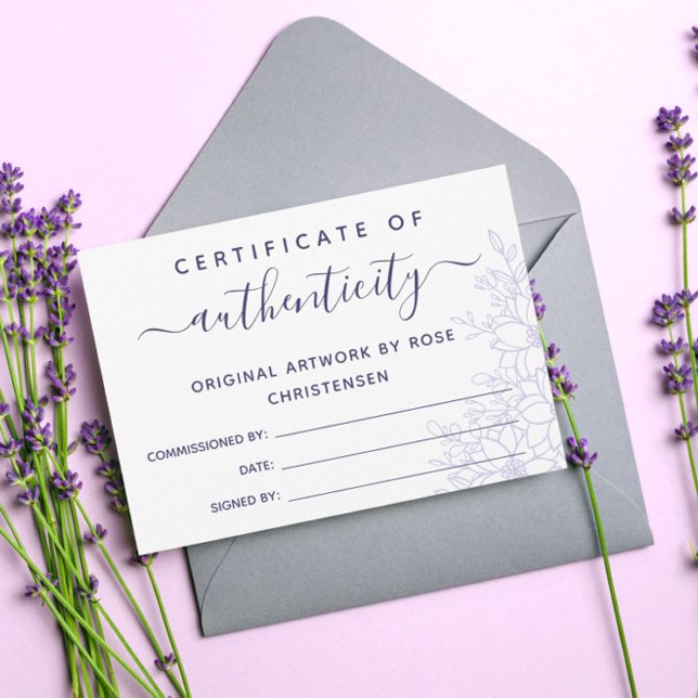 Purple Floral Larger Certificate of Authenticity (Subido por el creador)