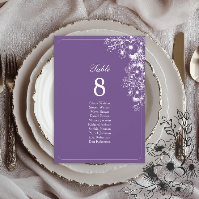 Purple Floral Wedding Seating Chart (Subido por el creador)
