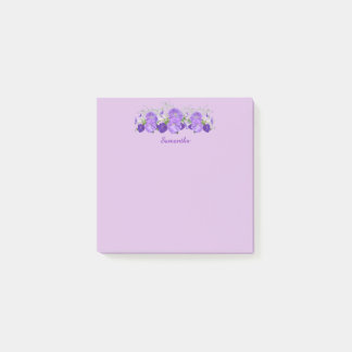 Purple Flower Personalizado Post Notas 3x3
