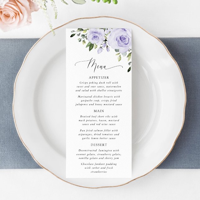 Purple Flowers, Lilac Flowers, Bridal Shower Menu (Subido por el creador)