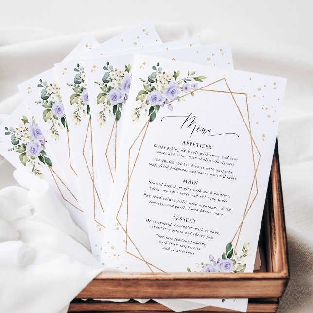Purple Flowers, White Flowers, Boho, Wedding Menu (Subido por el creador)