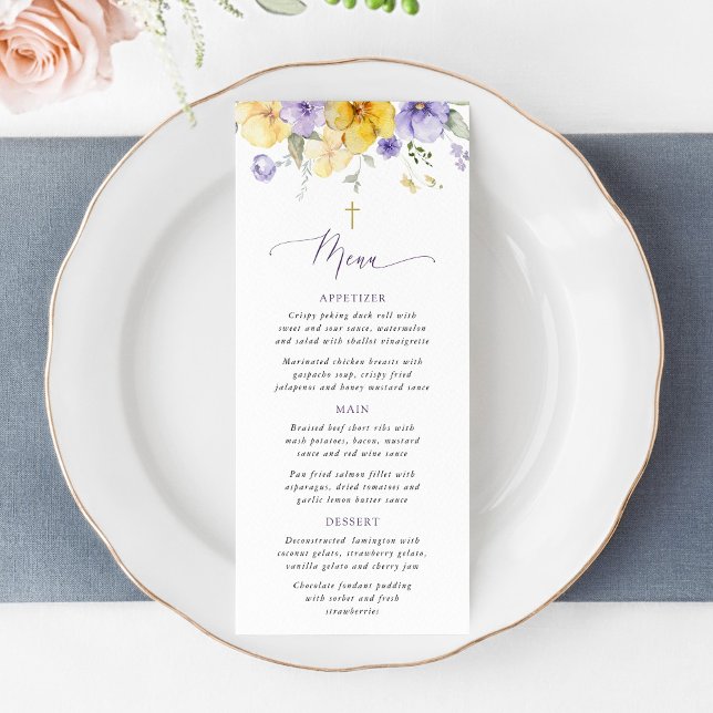 Purple Flowers, Yellow Flowers, Baptism Menu (Subido por el creador)