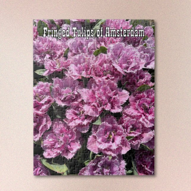 Purple Fringed Tulips of Amsterdam Jigsaw Puzzle (Text is optional. Select Personalization to backspace it out.)