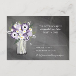 Purple Garden Chalkboard Mason Jar Floral | RSVP