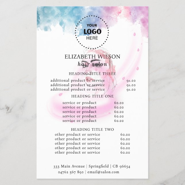 Purple Glitter Luxury Drip Salon Flyer (Frente)