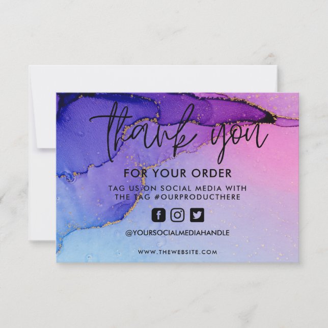 Purple Gold Abstract Watercolor Media Insert (Anverso)