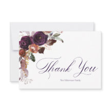 Purple Gold Floral Personalizado Gracias Notas