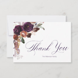 Purple Gold Floral Personalizado Gracias Notas