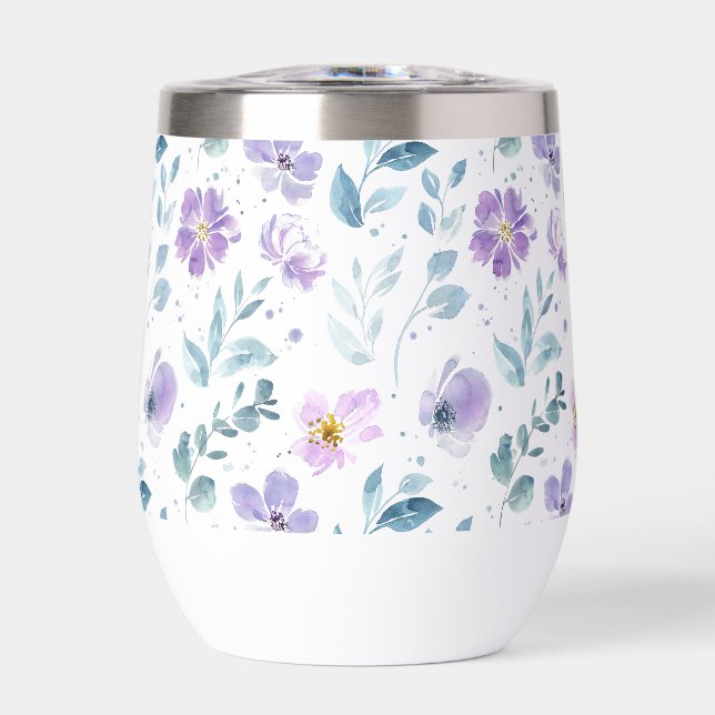 Purple Green Watercolor Wildflower (Frente)