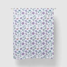 Purple Green Watercolor Wildflower