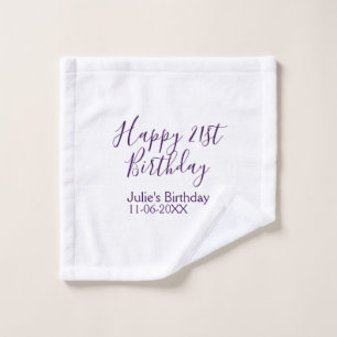 Purple happy 21st cumpleaños fecha Keychain