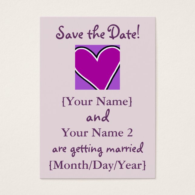 Purple Heart Save the Date Cards (Frente)