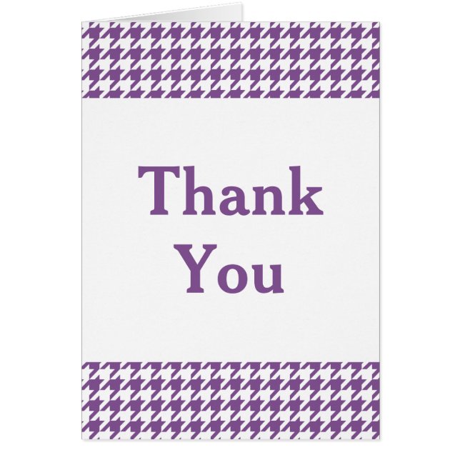 Purple Houndstooth Thank You Card (Frente)