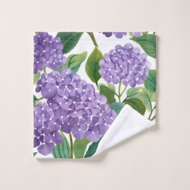 Purple Hydrangea Watercolor Floral Coastal