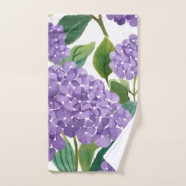 Purple Hydrangea Watercolor Floral Coastal