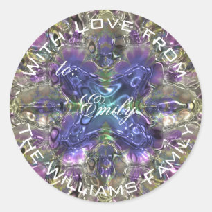 Purple Kaleidoscopic Design Elegant Gift Etiqueta