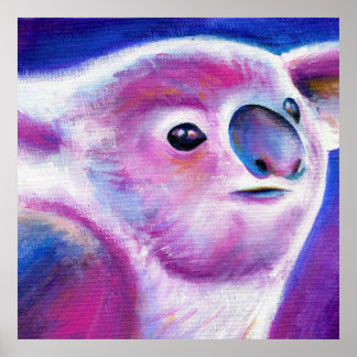 Purple Koala facial arte animal