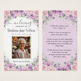 Purple Lilac Pink Floral Funeral Marcador