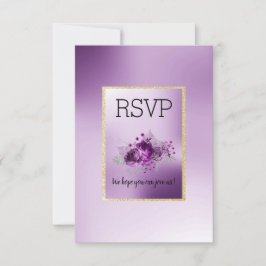 Purple Lilac Sencillo Elegante Floral RSVP