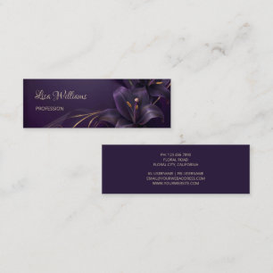 Purple Lilies 3D Flores Tarjeta de Negocios de Luj