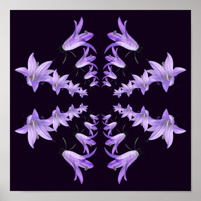 Purple Lily Flowers Mirror Resumen Arte (Frente)