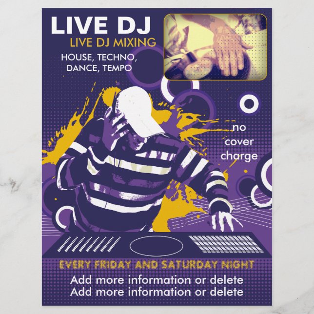 Purple Live DJ Flyer (Frente)