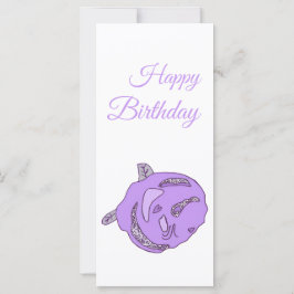 Purple Love Rose Happy Birthday Flat Card