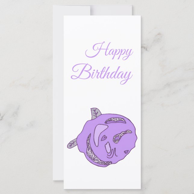 Purple Love Rose Happy Birthday Flat Card (Anverso)