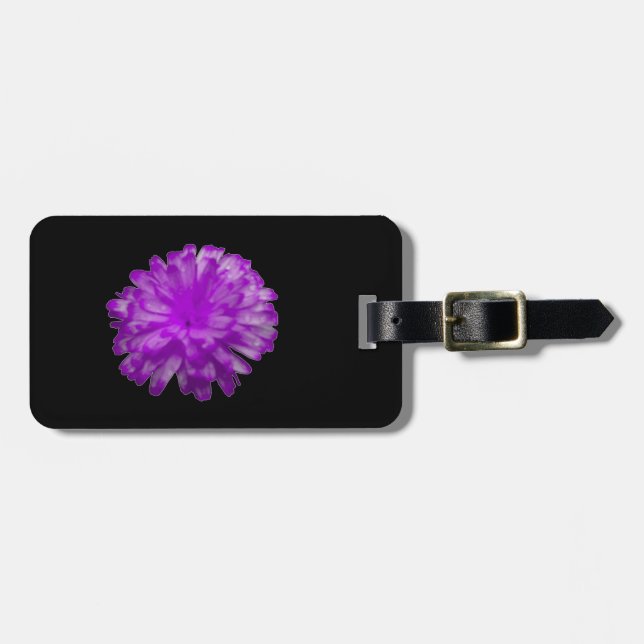 Purple Marigold Personalizado Etiqueta de equipaje (Frente Horizontal)
