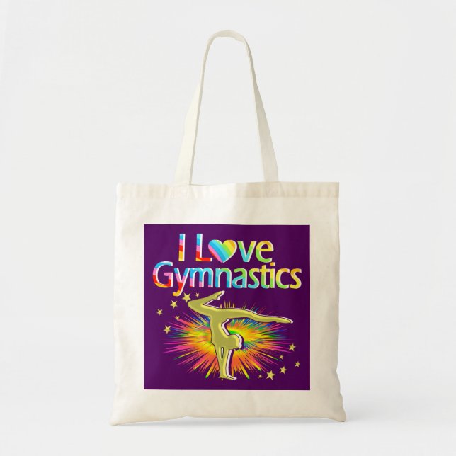 PURPLE ME ENCANTA LA BOLSA DE TOTE GIMNASTICA (Frente)