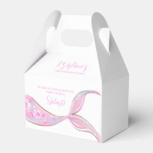 Purple Mermaid Tail Tema Caja de Favor de Cumpleañ