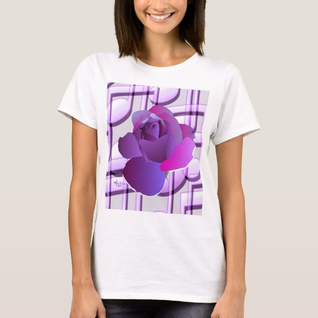 Purple Music Notes Purple Rosa Crop Tank Top (Anverso)