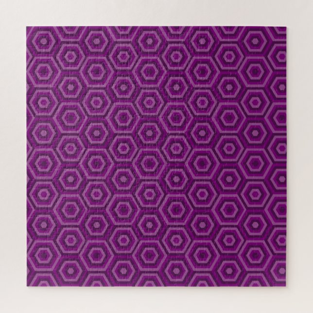 Purple Nested Hexagers Rompecabezas (Vertical)