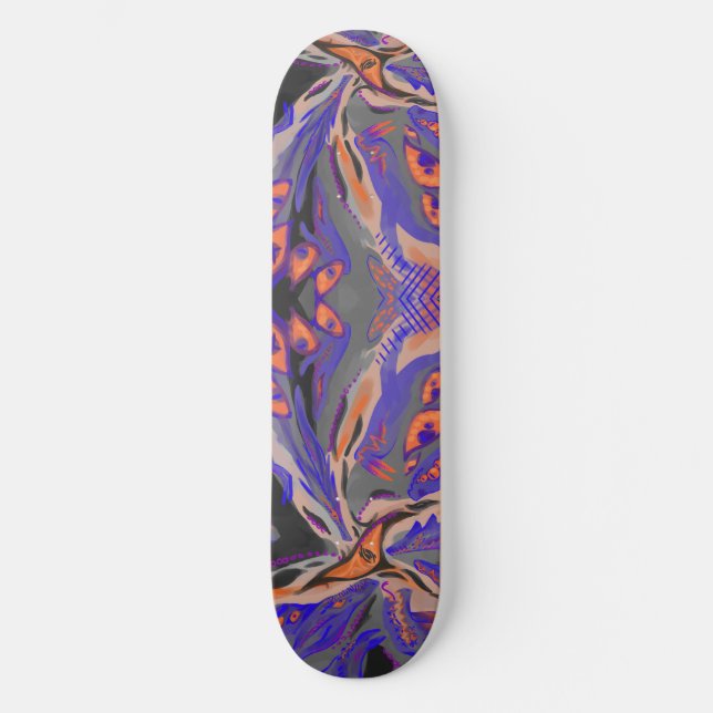 Purple, orange, black Vibe Skateboard (Anverso)