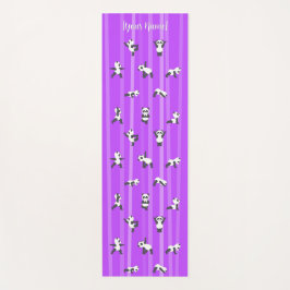 Purple Panda Yoga Mat Custom Name Same Both Sides