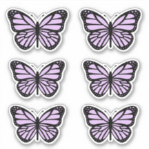 Purple Pastel Mariposa Pegatina Pack