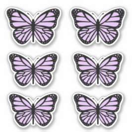 Purple Pastel Mariposa Pegatina Pack