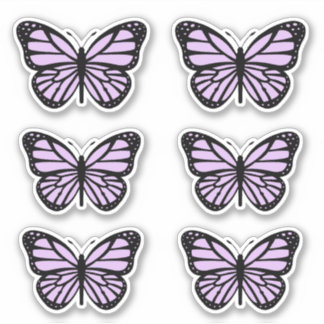 Purple Pastel Mariposa Pegatina Pack