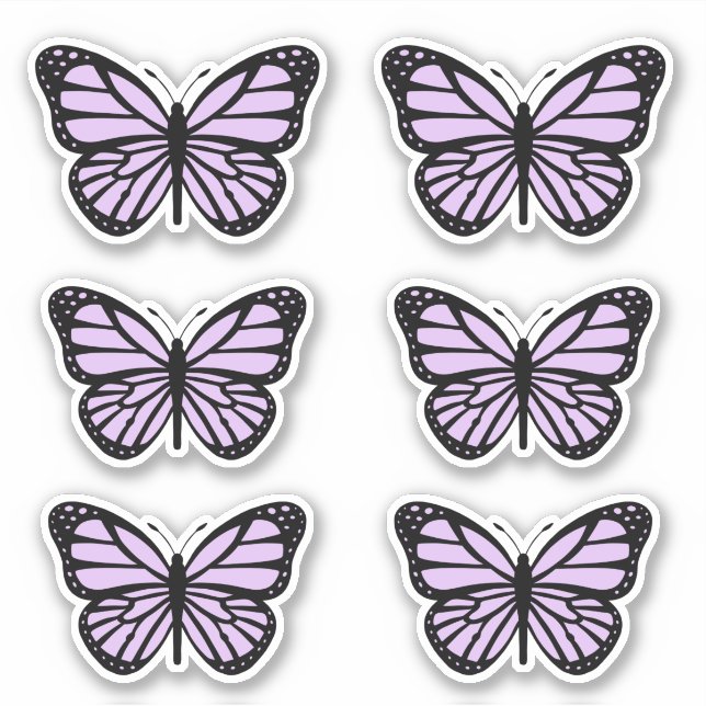 Purple Pastel Mariposa Pegatina Pack (Anverso)