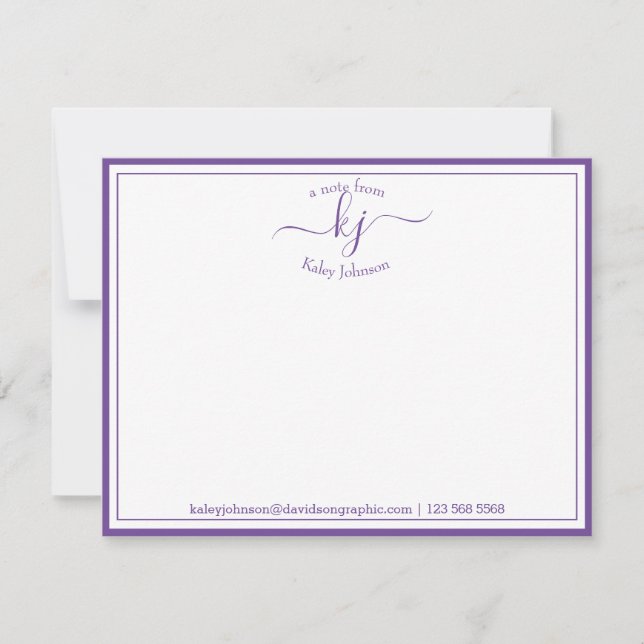 Purple Personalizado | De La Tarjeta De Nota (Anverso)