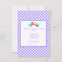 PURPLE POLKA DOT BABY SHOWER RSVP BLOQUES