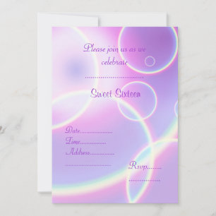 PURPLE RAINBOW CÍRCULOS DULCE DIECISÉIS INVITACIÓN