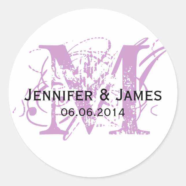 Purple Save the Date Wedding Favor de los Pegatina (Anverso)