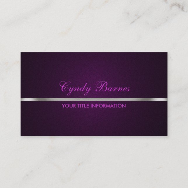 Purple Shimmer con tarjeta de visita Silver (Anverso)