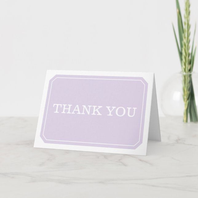 Purple Simplant Elegant Tarjeta de agradecimiento (Anverso)