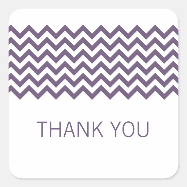 Purple Simple Chevron Gracias Pegatinas (Anverso)