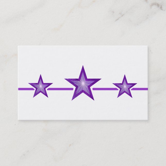 Purple Star 3 estrellas tarjeta de visita blanca (Anverso)