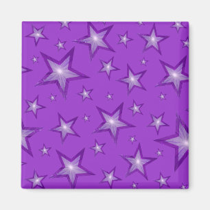 Purple Star frigorífico imán cuadrado púrpura